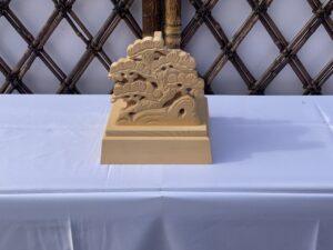 【白木祭壇】松彫刻香入れ