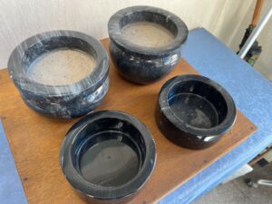 大理石　香炉セット（黒）　２セット箱入り