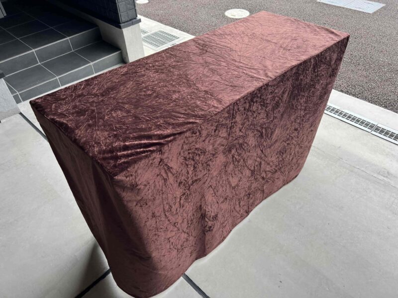 受付机４尺天板ベニヤ　チンチラカバー（３方、色ブラウン）付き - 画像 (5)