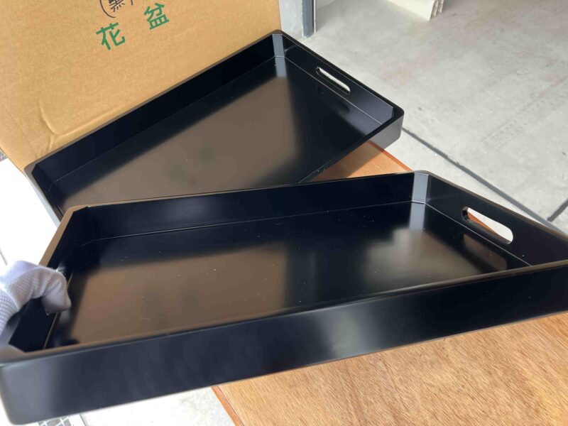木製花盆（黒）2枚セット - 画像 (2)