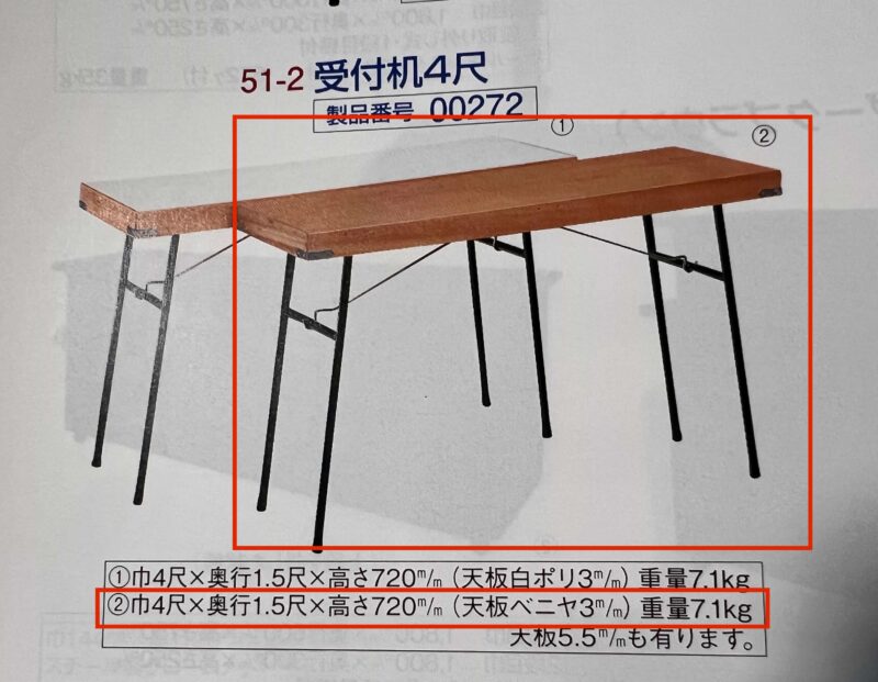受付机４尺天板ベニヤ　チンチラカバー（３方、色ブラウン）付き - 画像 (4)