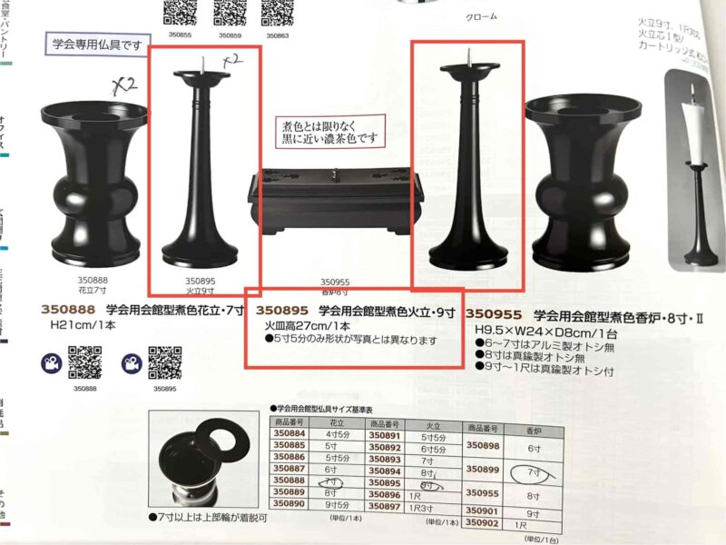 学会用会館型煮色火立9寸　１対セット - 画像 (3)