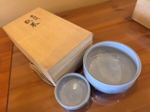 九谷焼香炉セット 銀彩ブルー