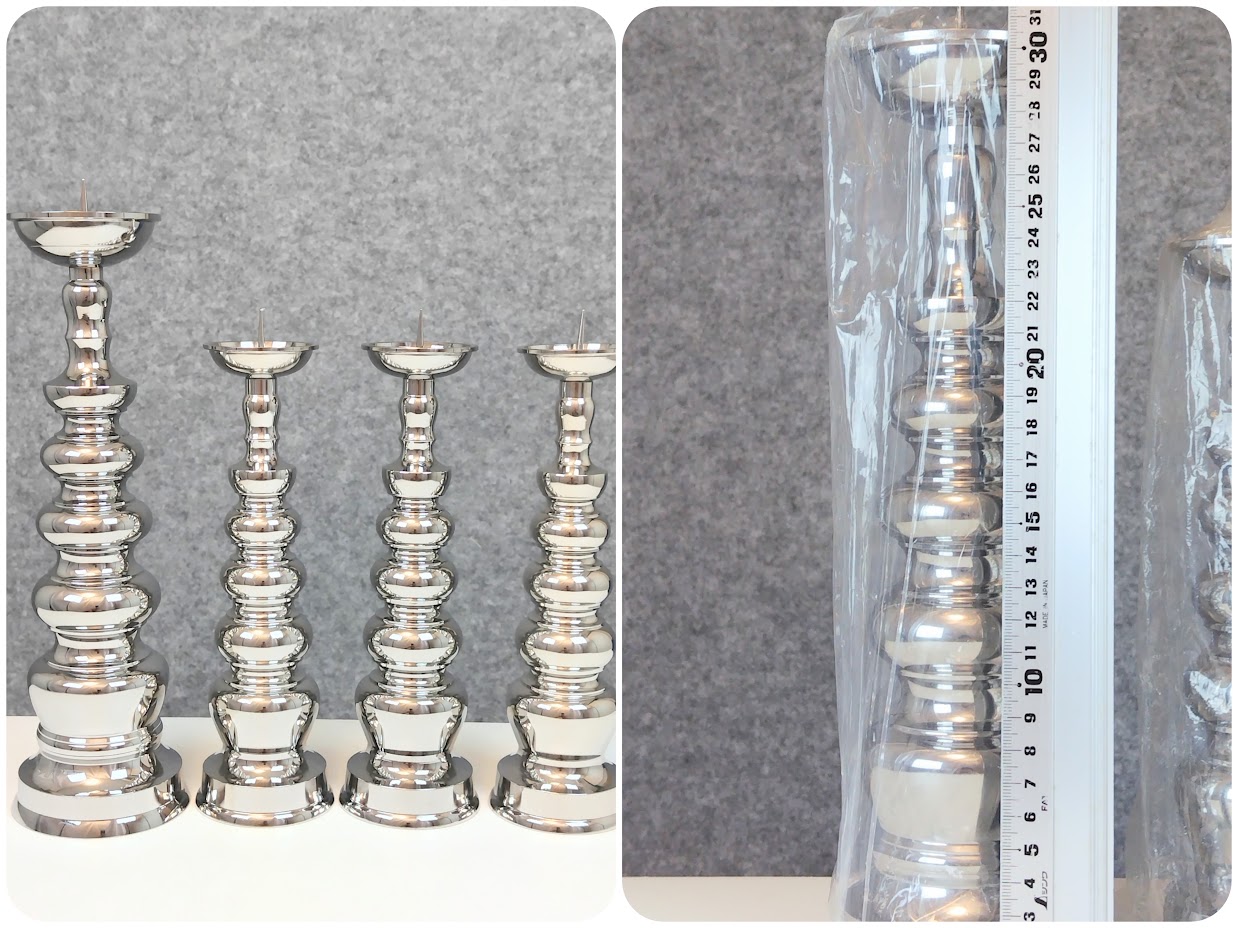 【地火灯 クロームメッキ 1尺 & 8寸】1尺×1本 + 8寸×3本 - 画像 (4)