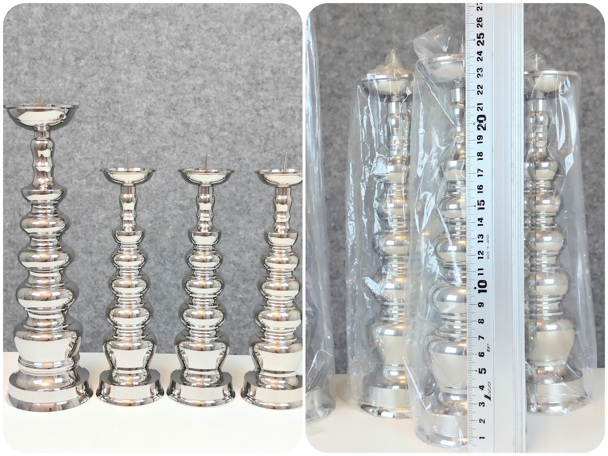 【地火灯 クロームメッキ 1尺 & 8寸】1尺×1本 + 8寸×3本 - 画像 (5)